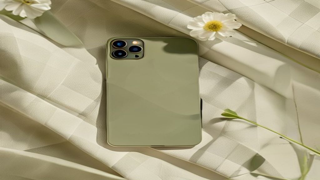 Olive Check Kindle case and phone case styled together in a modern Gift Therapy flat lay
