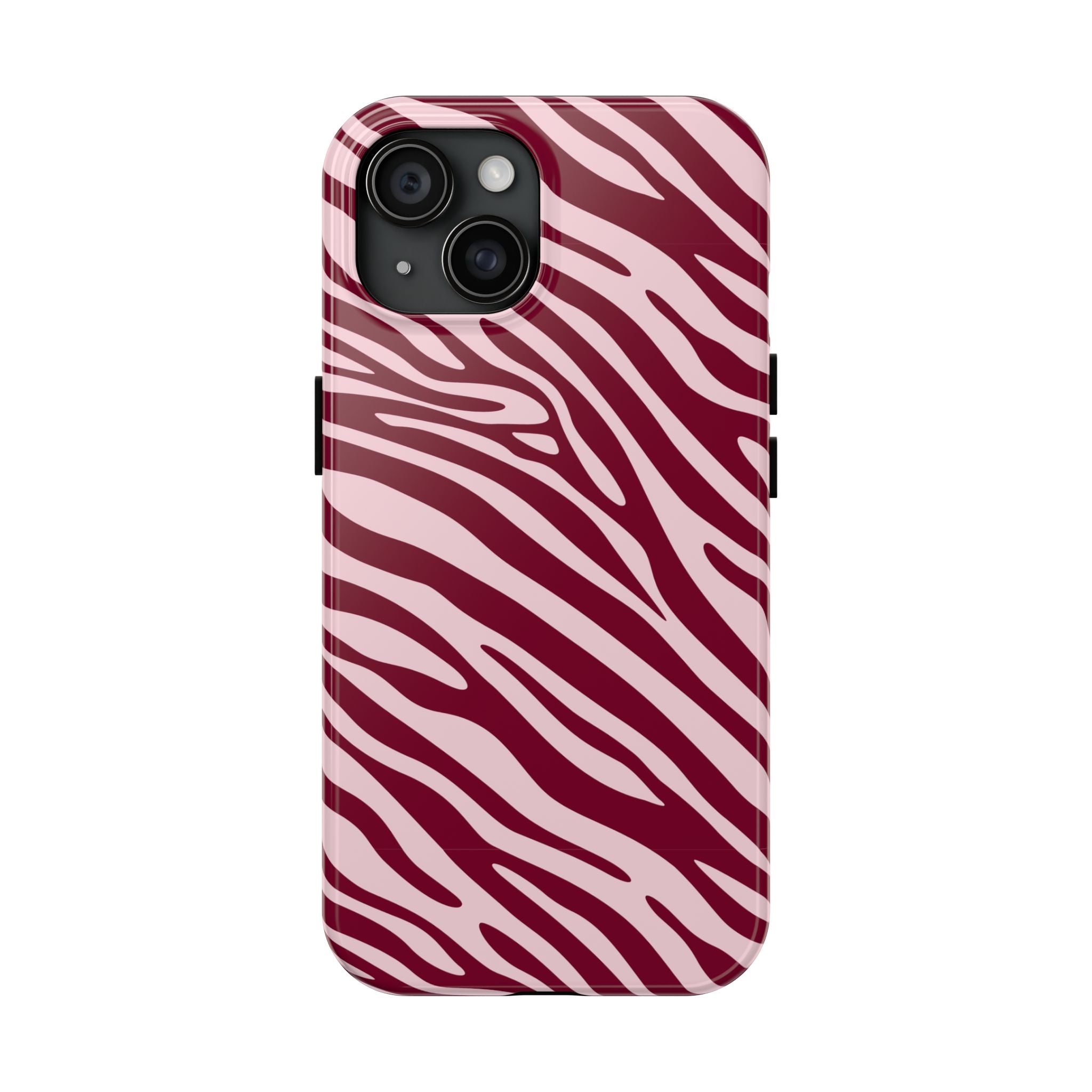 Velvet Zebra | Burgundy Zebra Print Tough Phone Case