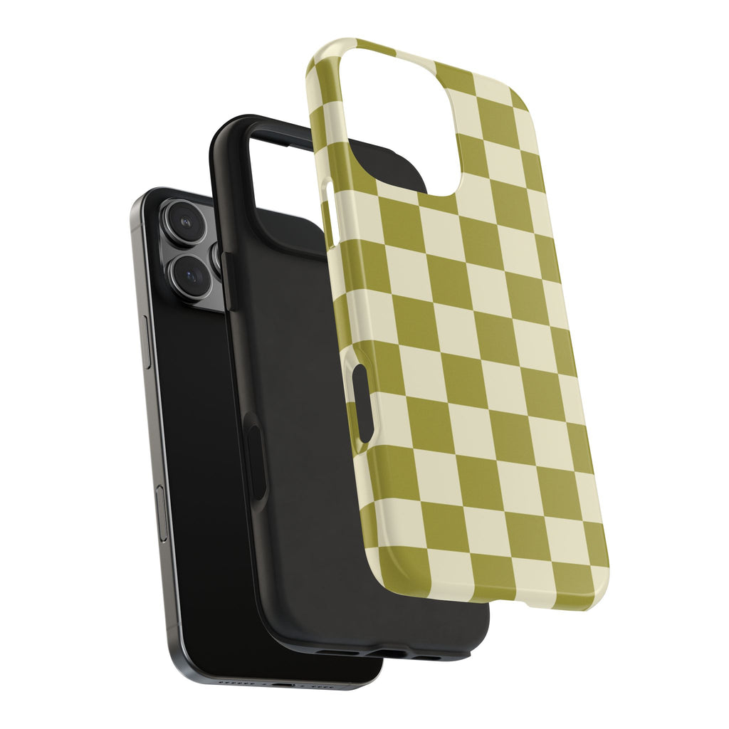 Maroon & Blush Striped Tough Phone Case — Durable Protective iPhone Cover