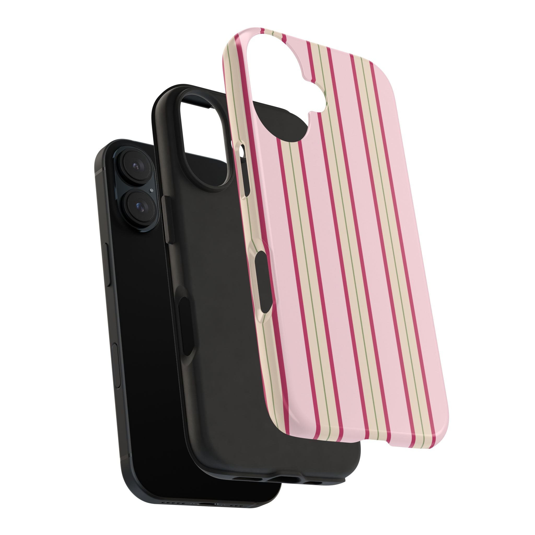 Blush Column | Pink & Burgundy Stripe Tough Phone Case