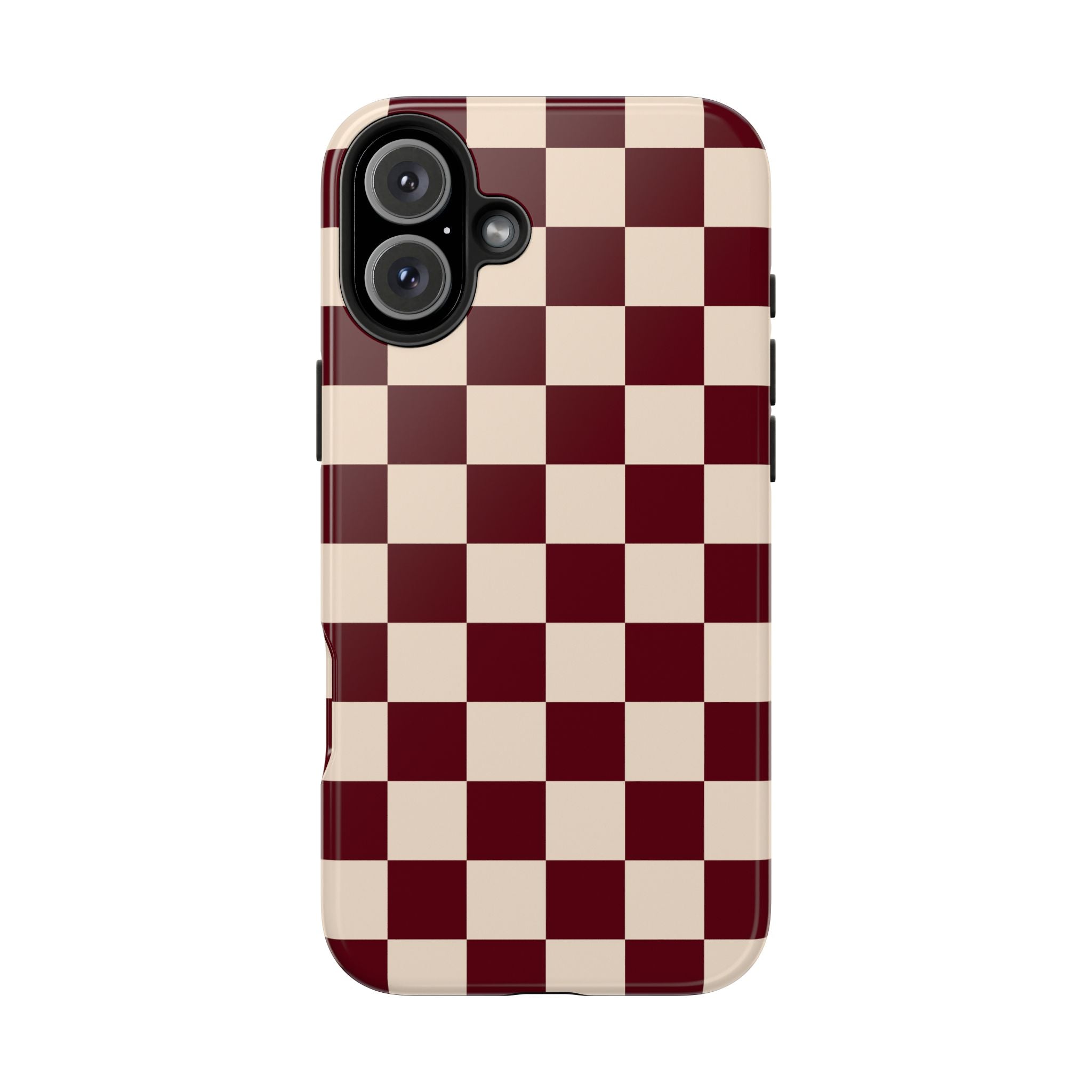 Parlor Check | Burgundy & Cream Checker Phone Case