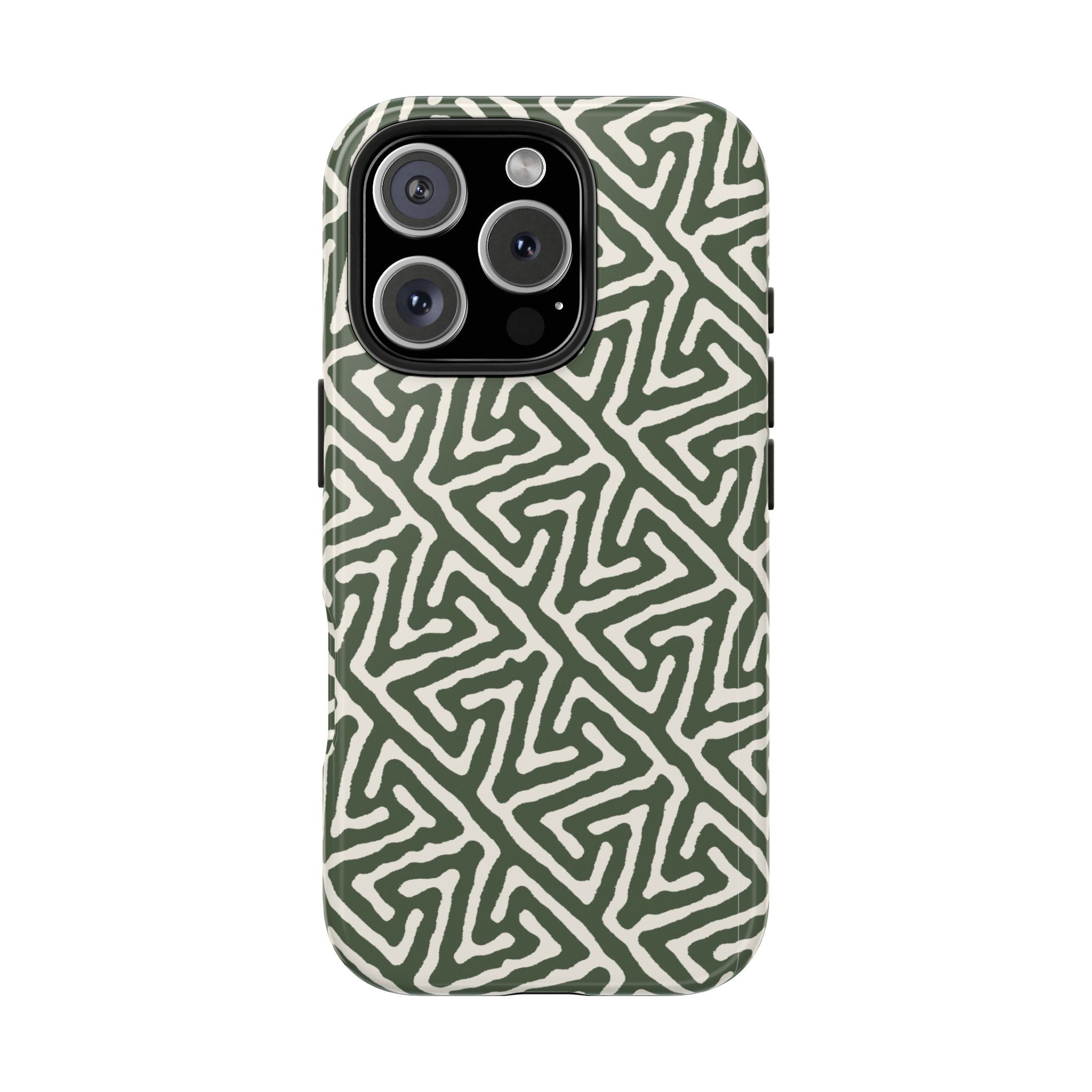 Olive Maze | Sage Geometric Line Phone Case