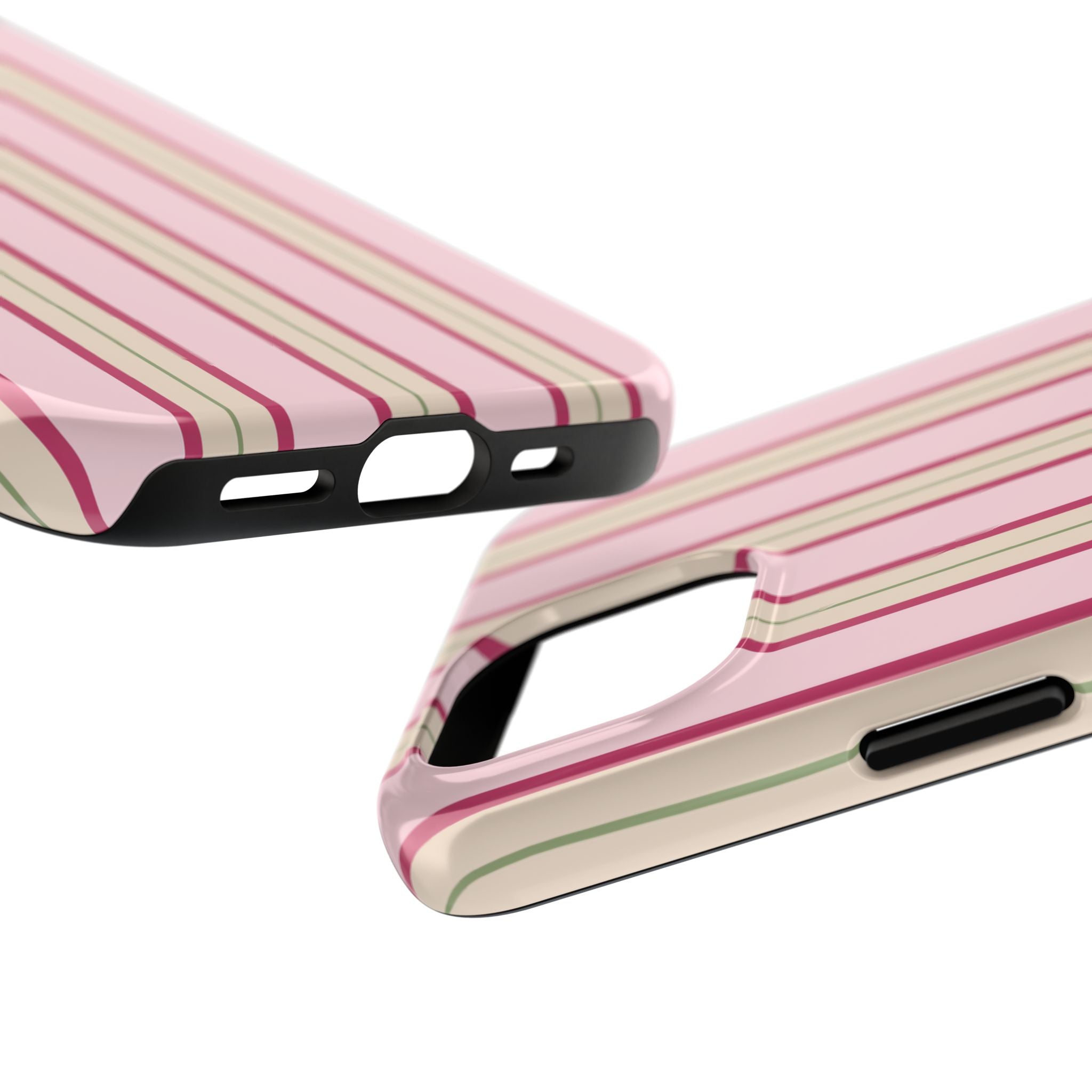 Blush Column | Pink & Burgundy Stripe Tough Phone Case