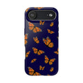 Maroon & Blush Striped Tough Phone Case — Durable Protective iPhone Cover