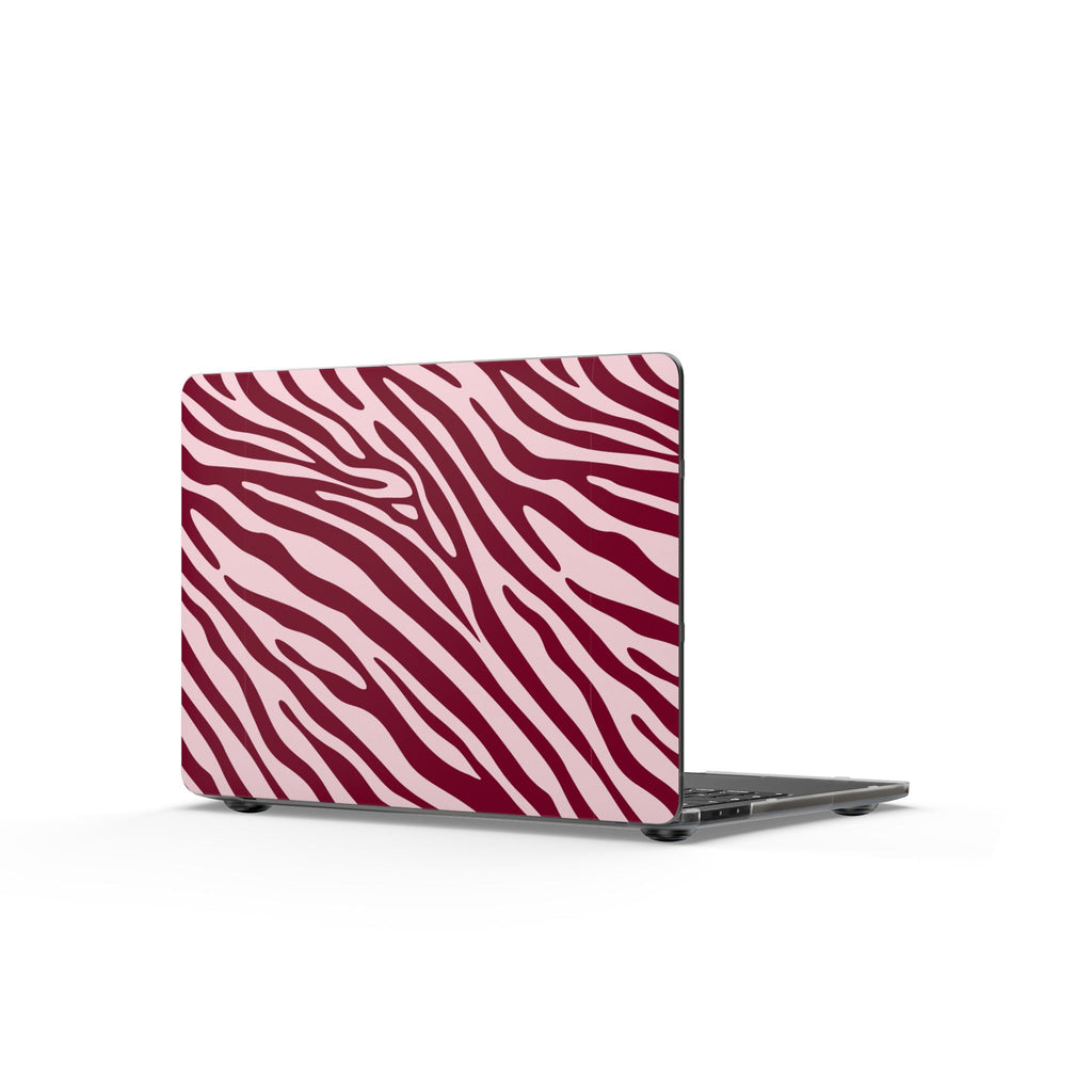 Velvet Zebra | Burgundy Zebra Print Laptop Sleeve