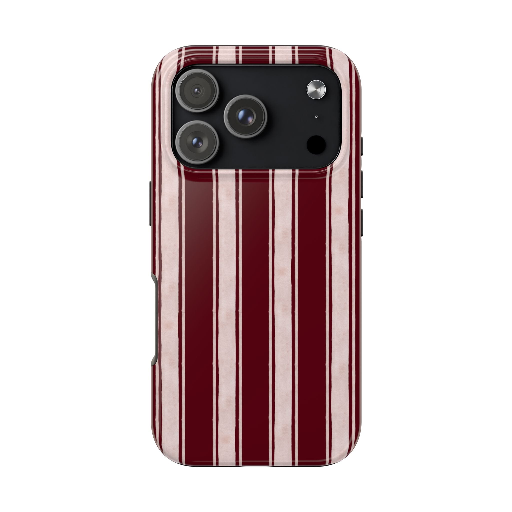 Tailored Line | Burgundy Fine Stripe Phone Case