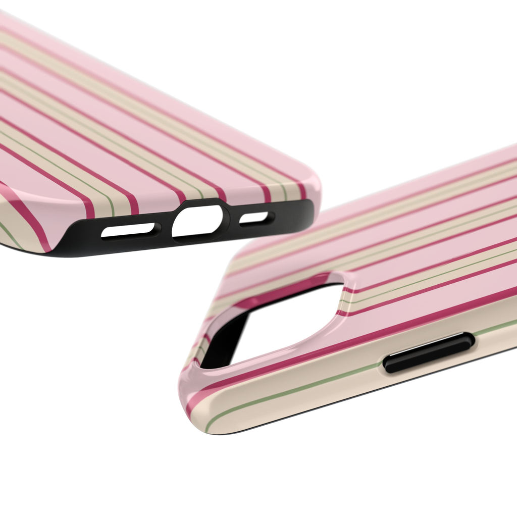 Blush Column | Pink & Burgundy Stripe Tough Phone Case