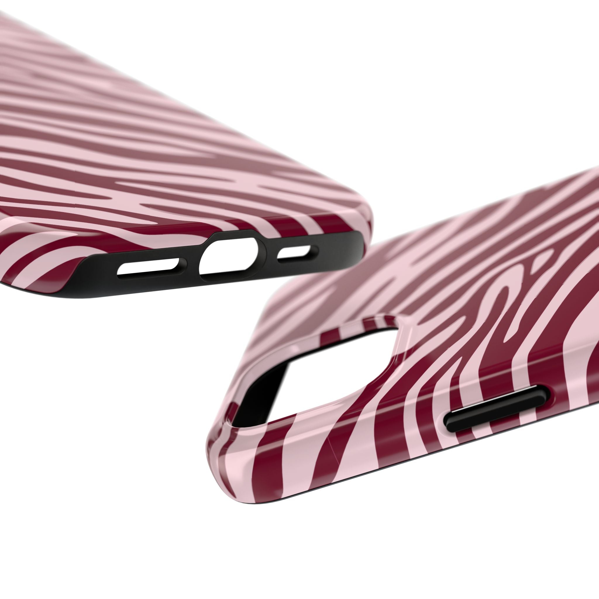 Velvet Zebra | Burgundy Zebra Print Tough Phone Case