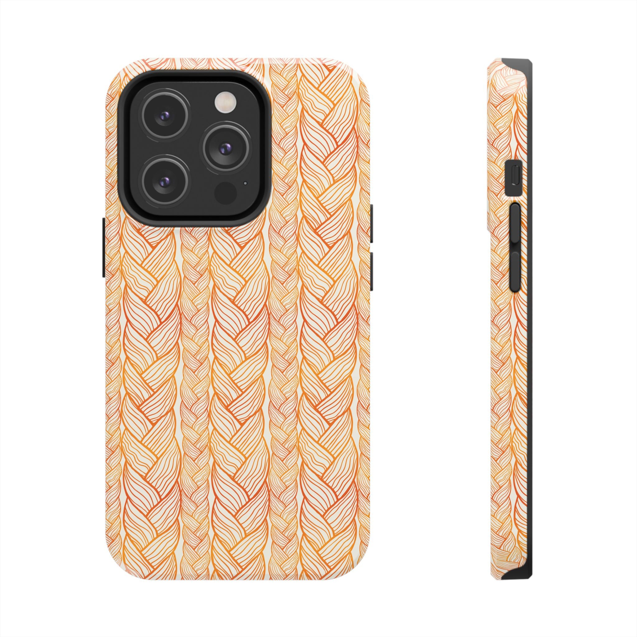Golden Braid | Orange Braided Line Tough Phone Case