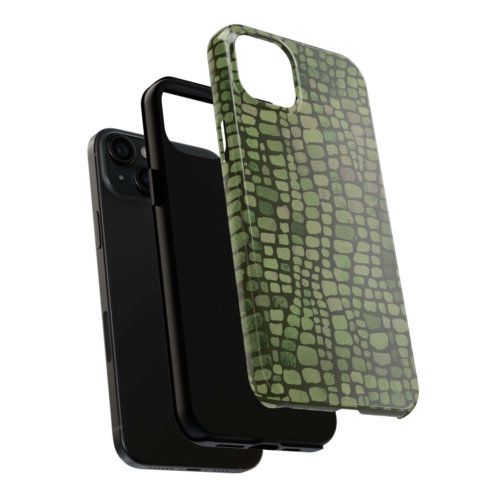 Olive Emboss | Olive & Sage Snakeskin Print Phone Case