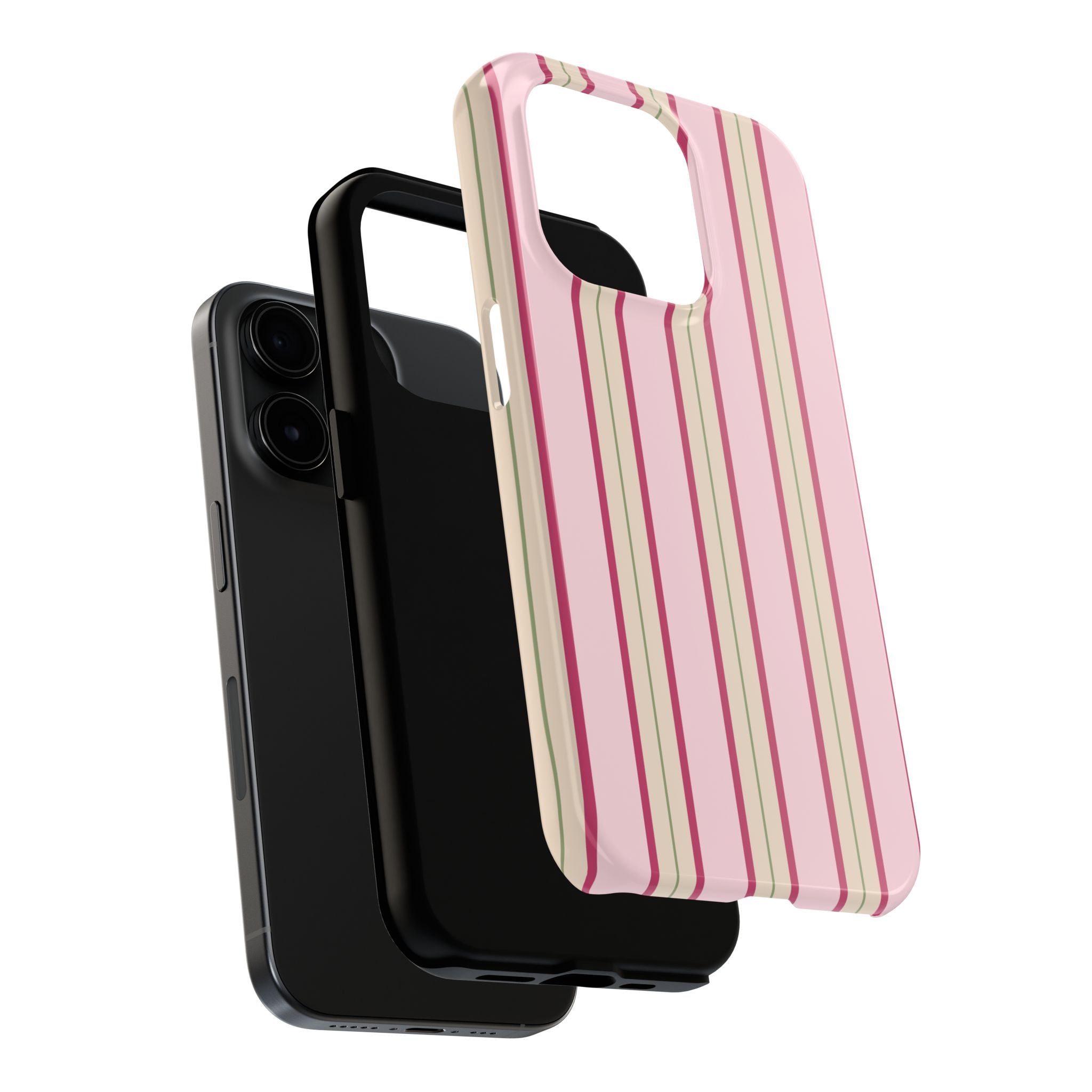 Blush Column | Pink & Burgundy Stripe Tough Phone Case