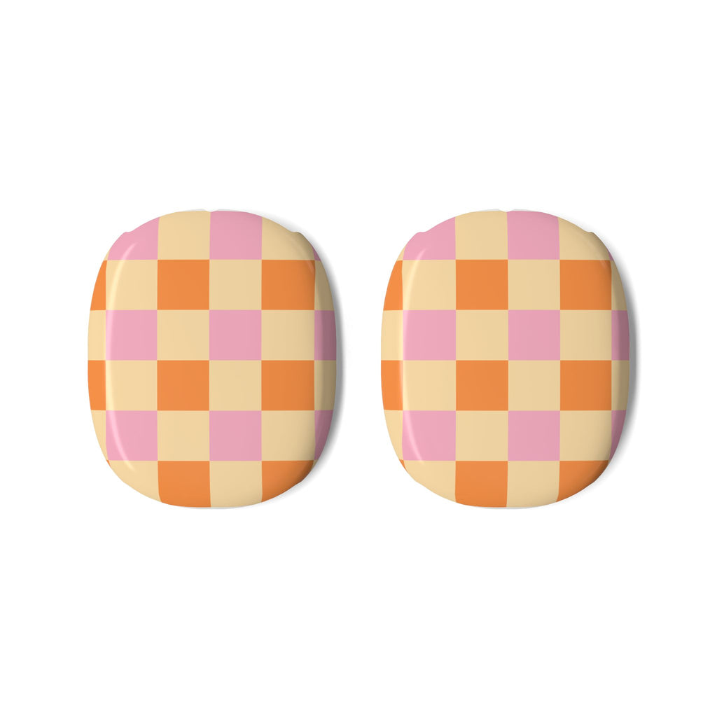 Sunwash Check | Peach, Pink & Orange Grid AirPods Max Case