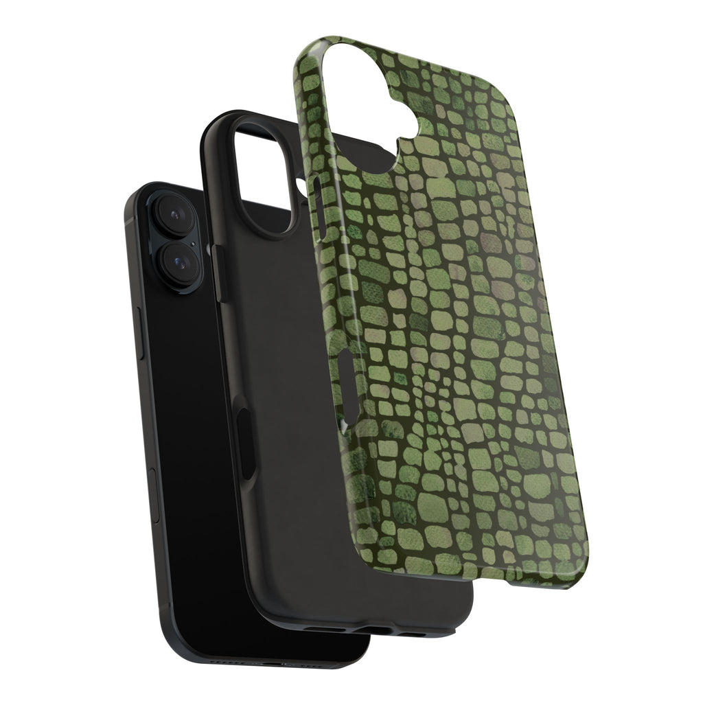 Olive Emboss | Olive & Sage Snakeskin Print Phone Case