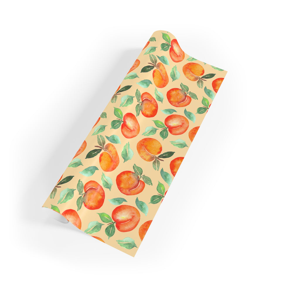Peach Study | Watercolor Peach Pattern Wrapping Paper