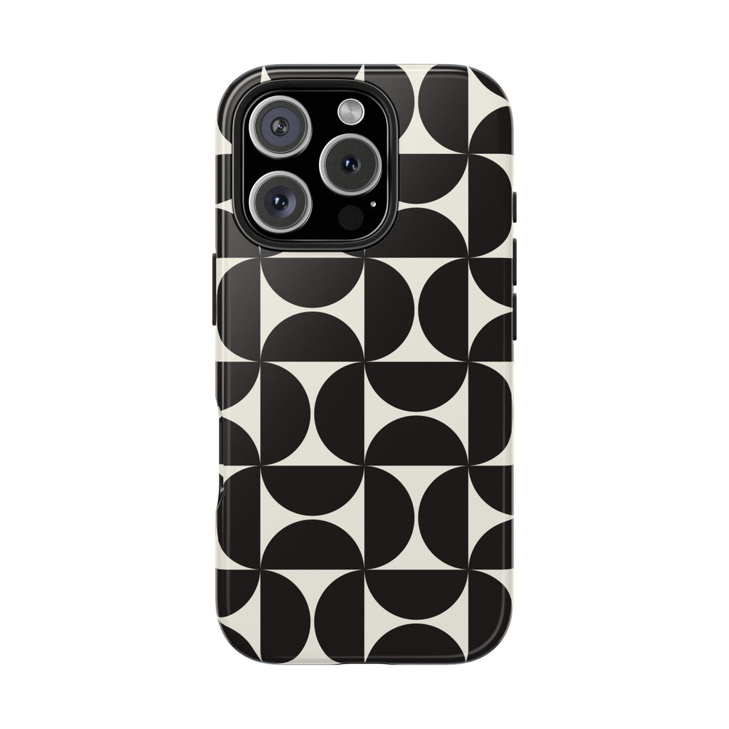 Noir Mod | Black Geometric Retro Phone Case