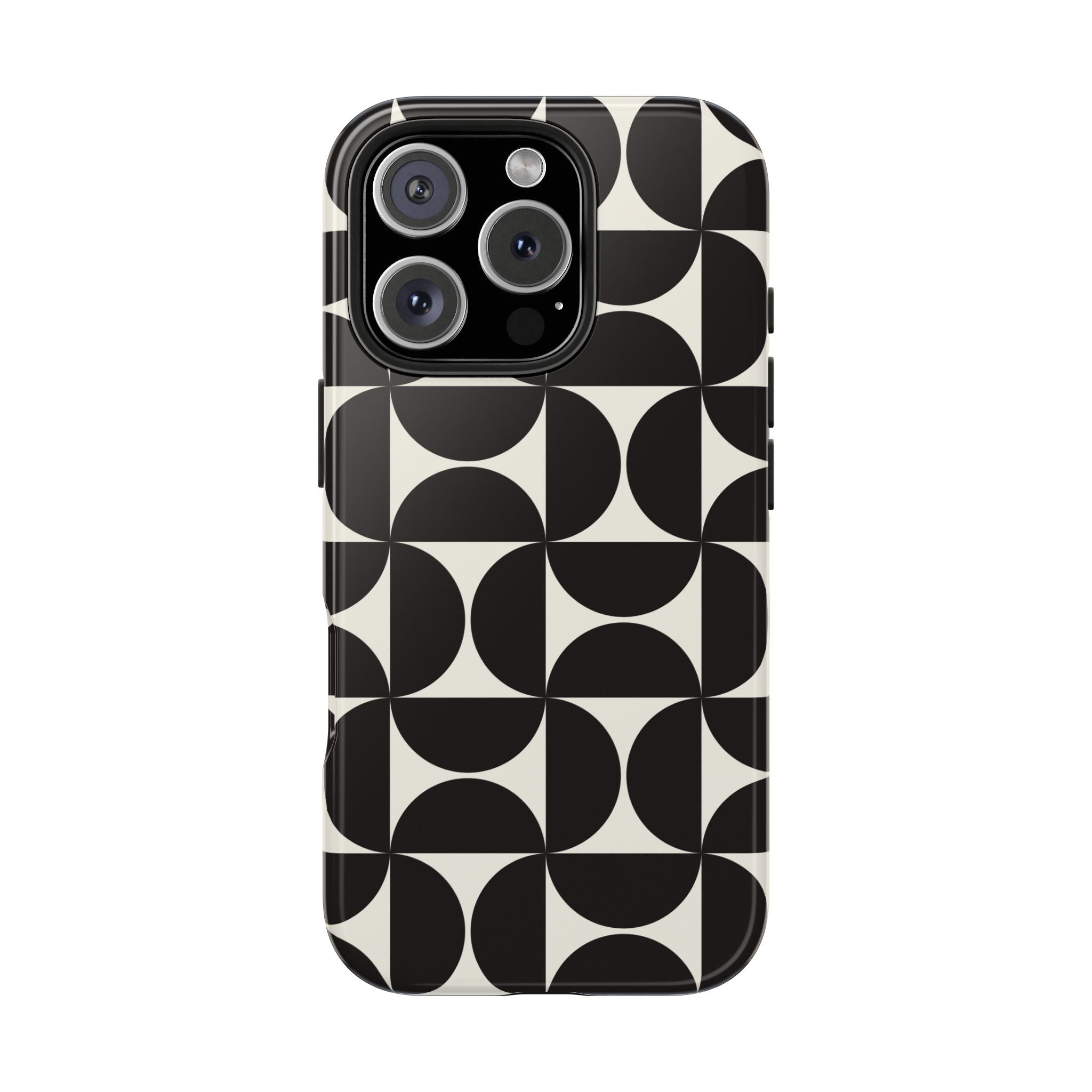 Noir Mod | Black Geometric Retro Phone Case