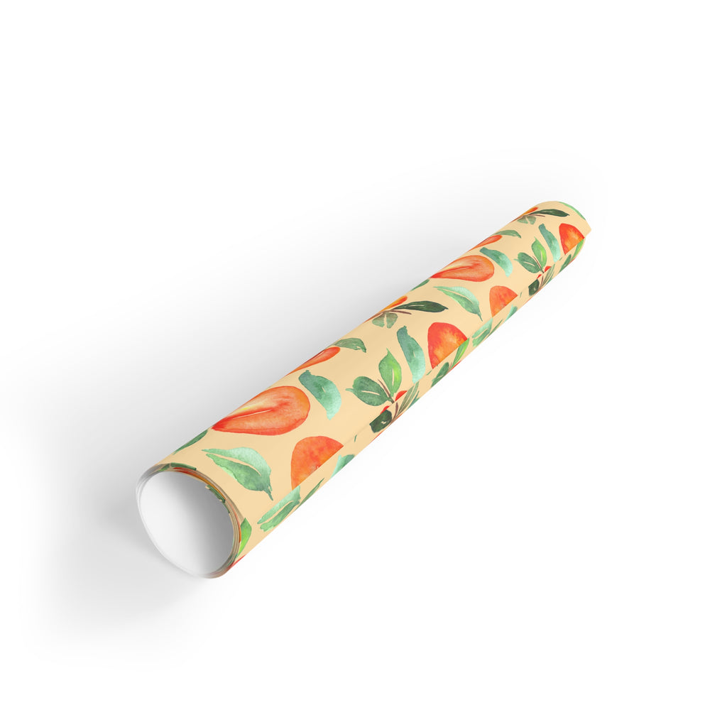 Peach Study | Watercolor Peach Pattern Wrapping Paper