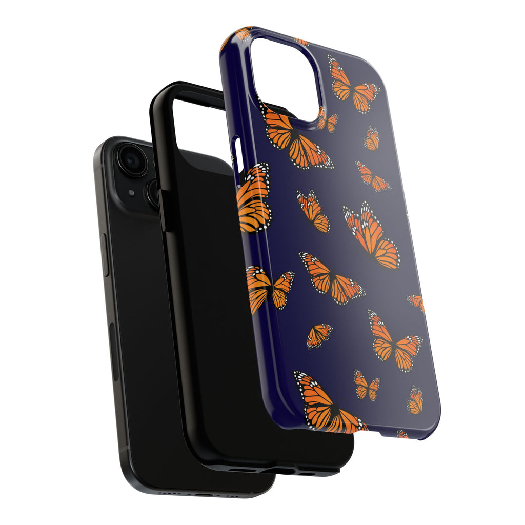 Maroon & Blush Striped Tough Phone Case — Durable Protective iPhone Cover