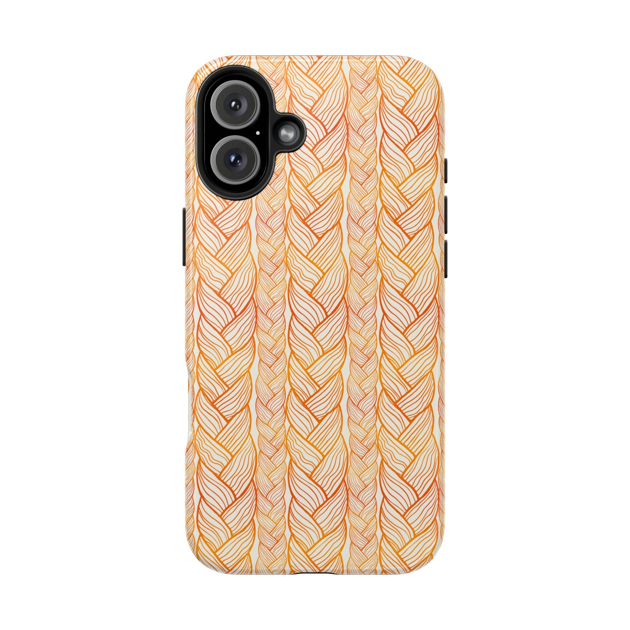 Golden Braid | Orange Braided Line Tough Phone Case