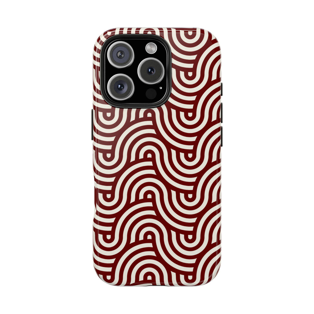 Velvet Wave | Burgundy Arch Pattern Phone Case