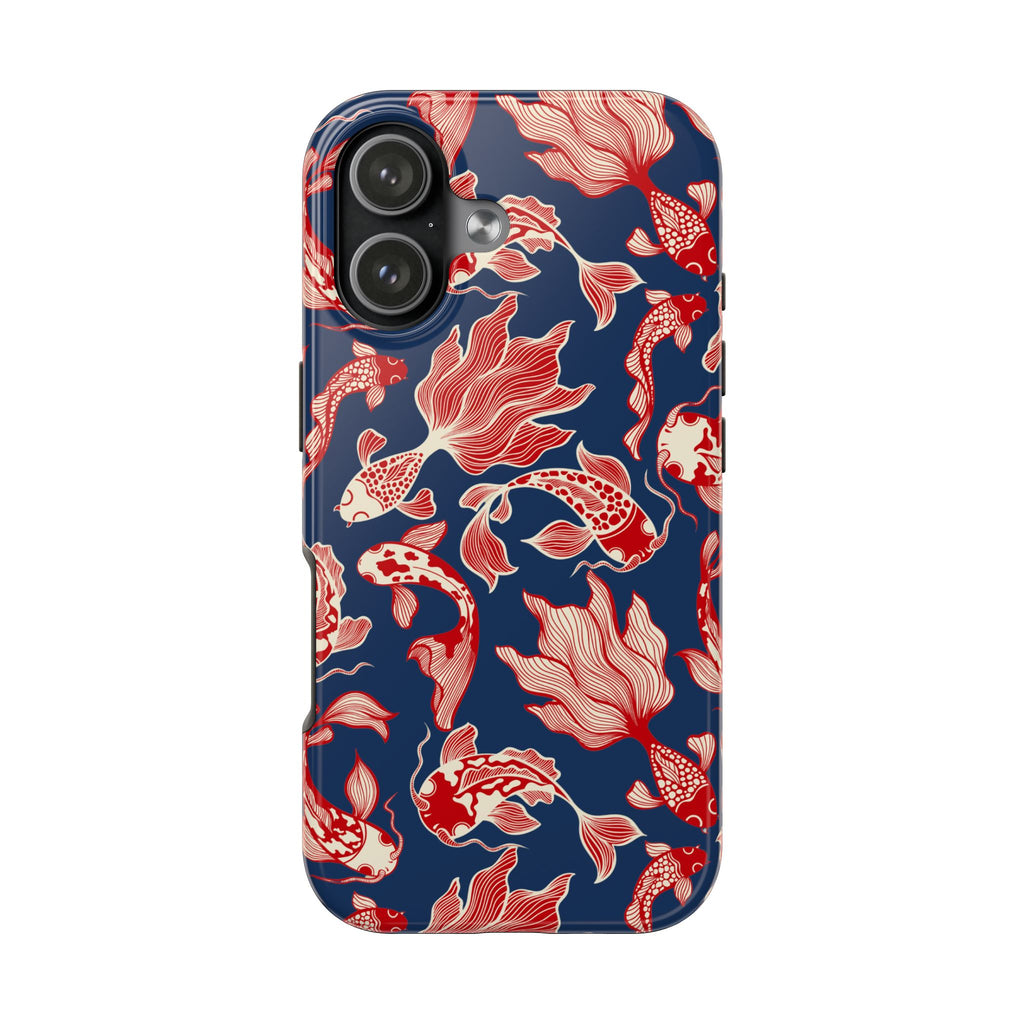 Maroon & Blush Striped Tough Phone Case — Durable Protective iPhone Cover