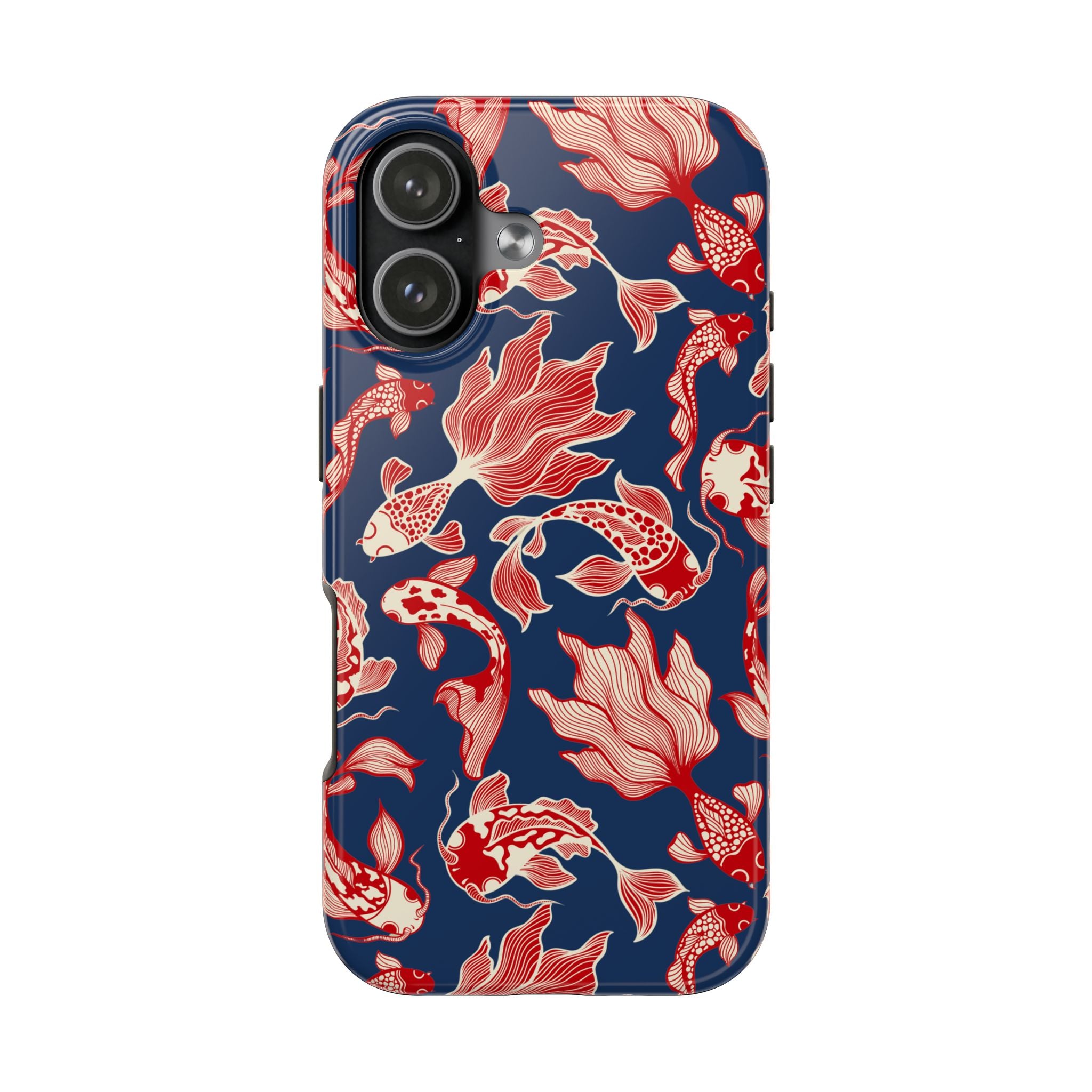 Maroon & Blush Striped Tough Phone Case — Durable Protective iPhone Cover