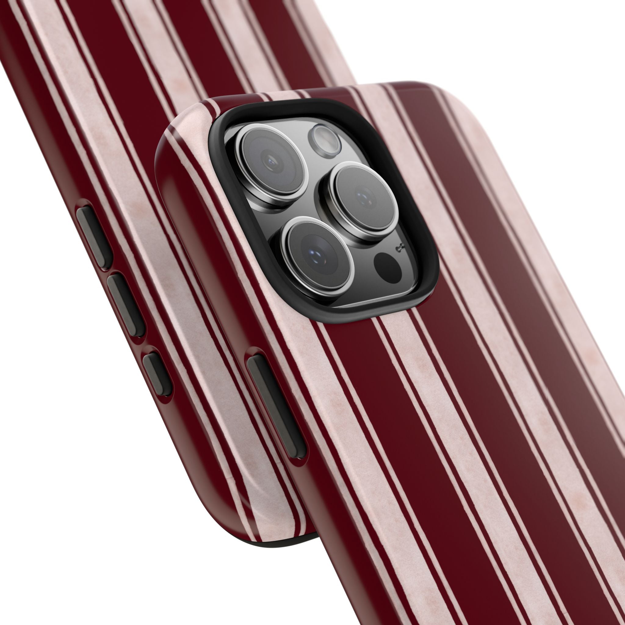Tailored Line | Burgundy Fine Stripe Phone Case