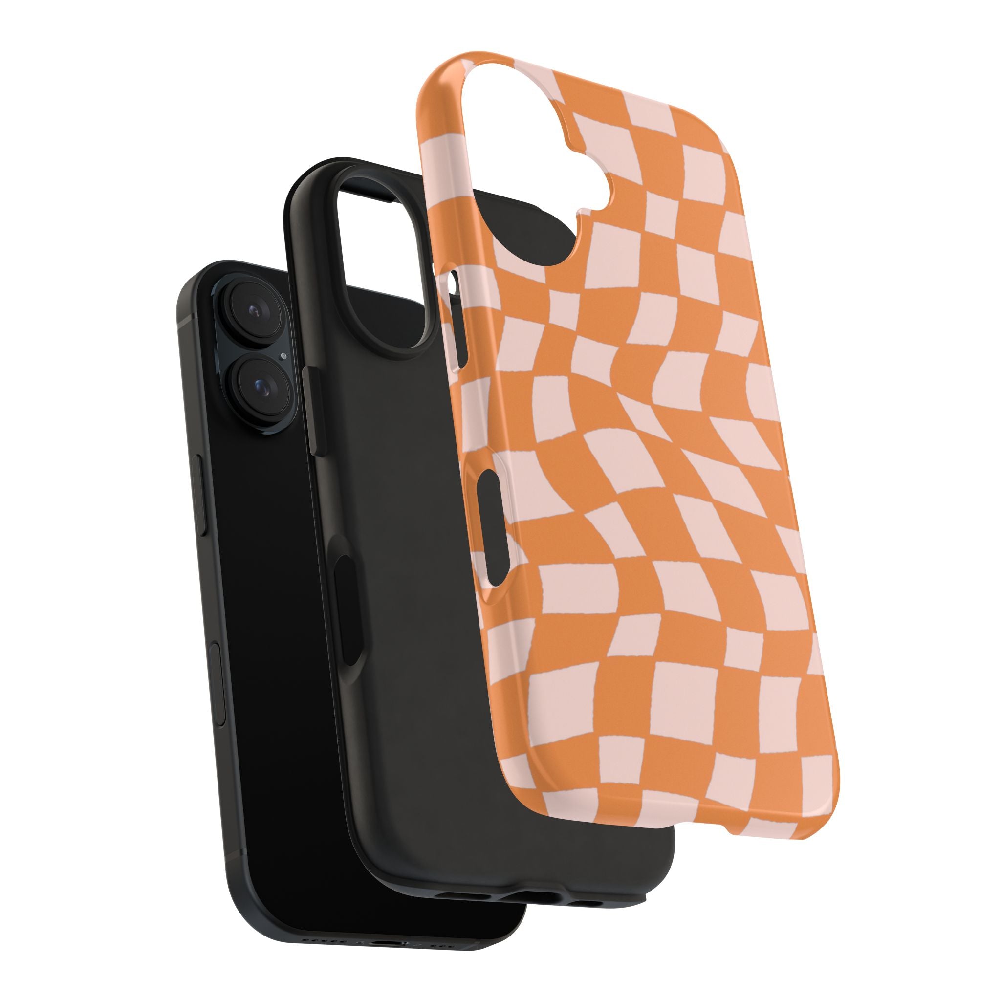 Warped Summer | Orange Wavy Checker Phone Case