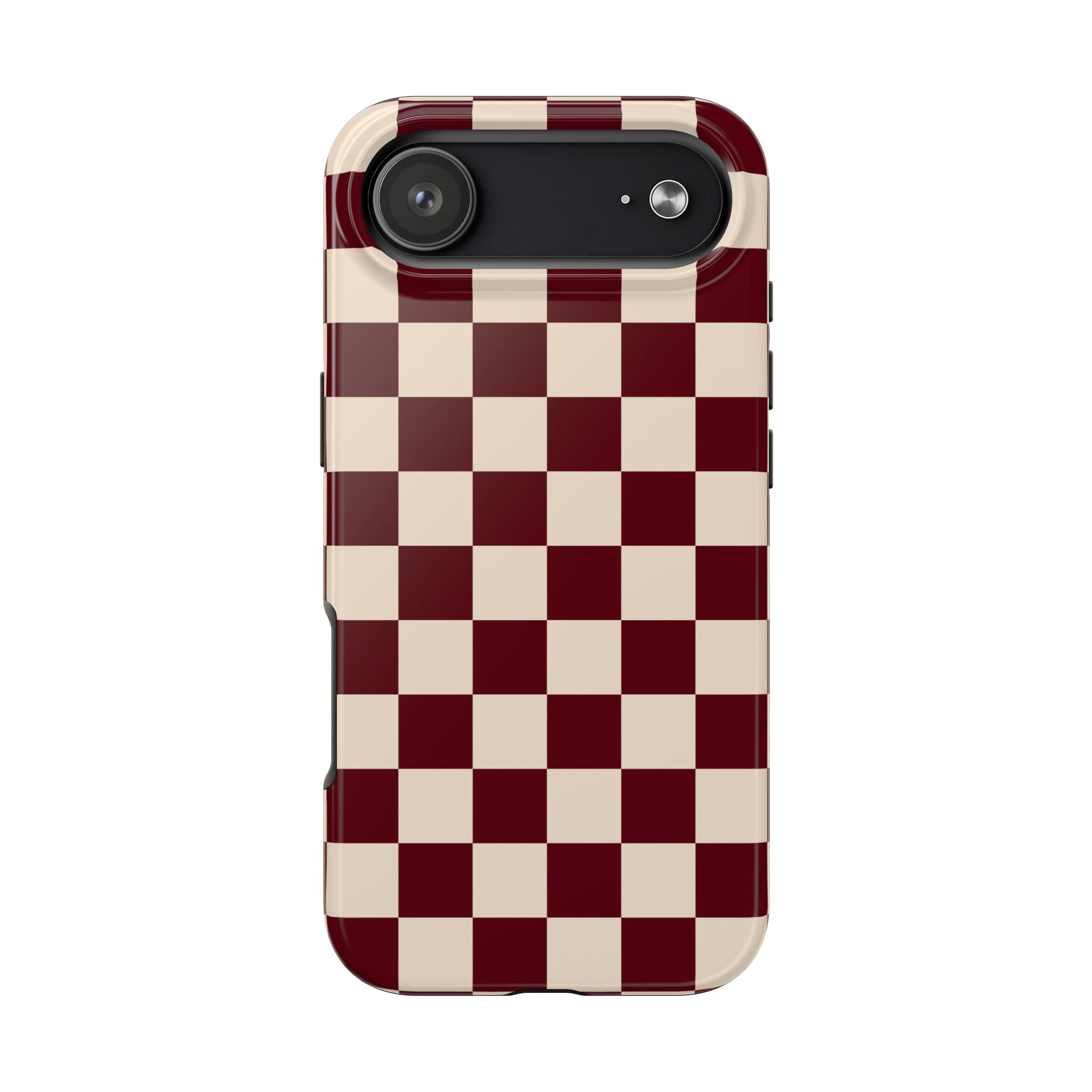 Parlor Check | Burgundy & Cream Checker Phone Case