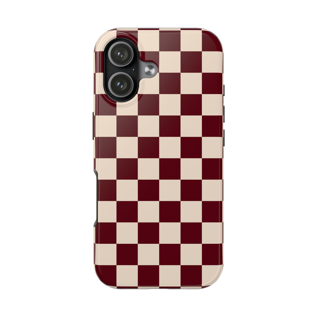 Parlor Check | Burgundy & Cream Checker Phone Case