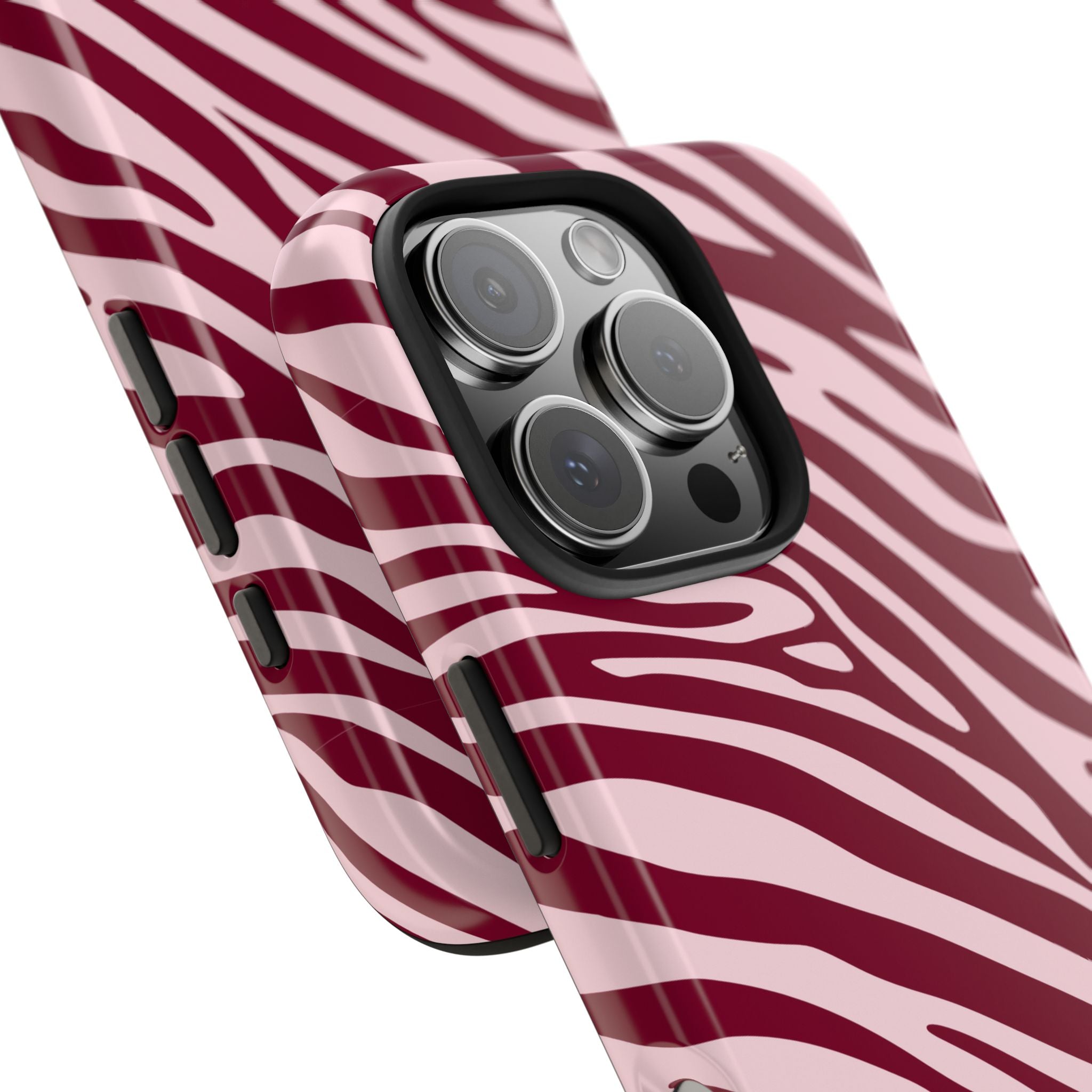 Velvet Zebra | Burgundy Zebra Print Tough Phone Case