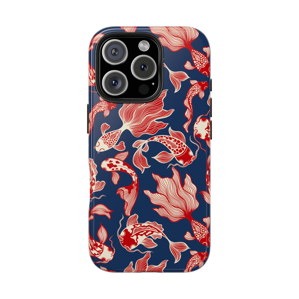 Maroon & Blush Striped Tough Phone Case — Durable Protective iPhone Cover