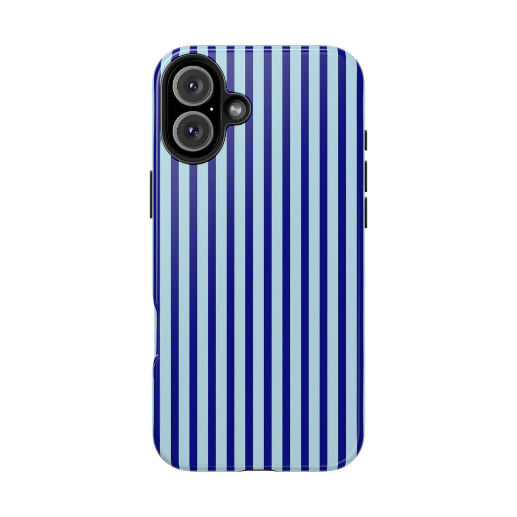 Maroon & Blush Striped Tough Phone Case — Durable Protective iPhone Cover