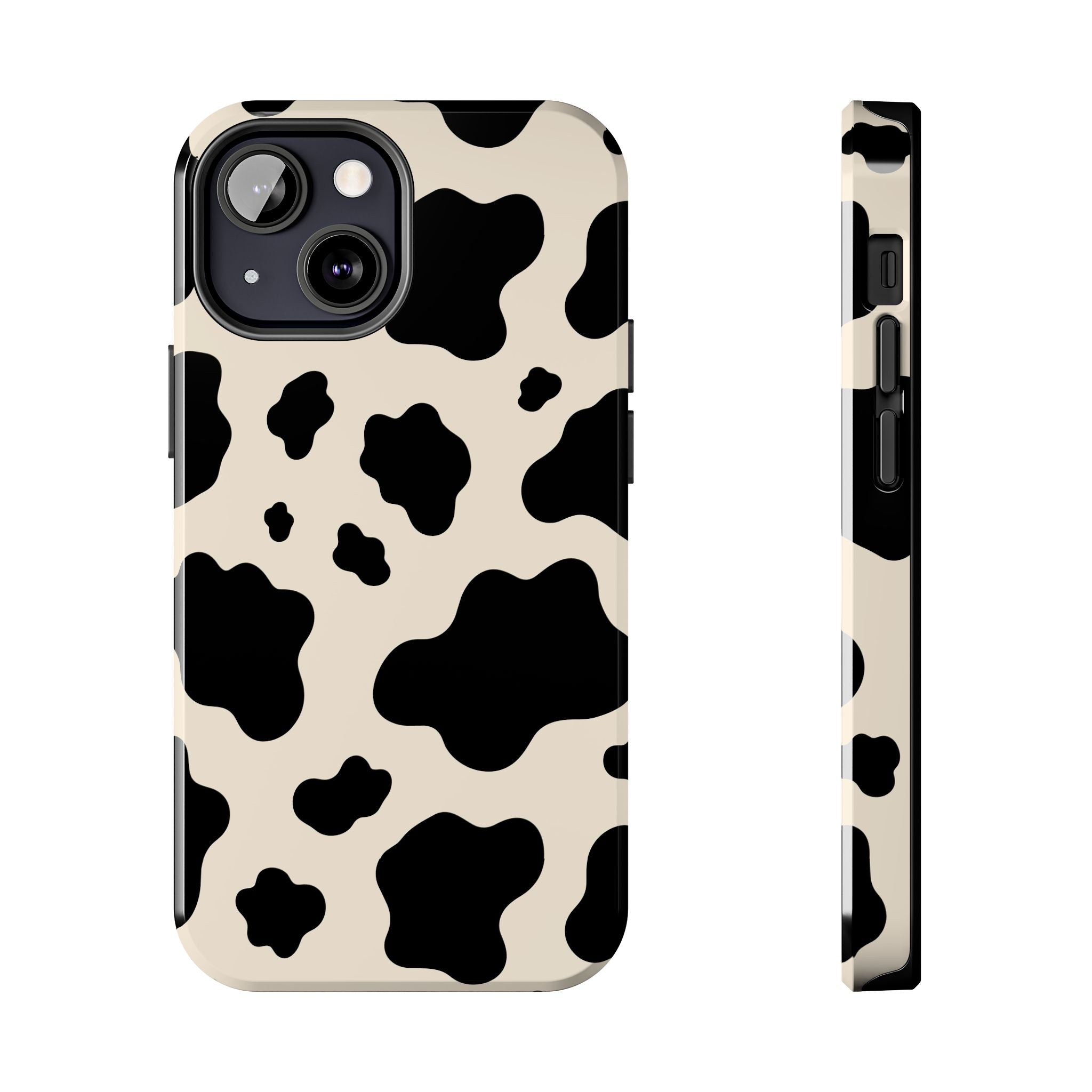 Cream Cow | Black & Cream Cow Print Phone Case