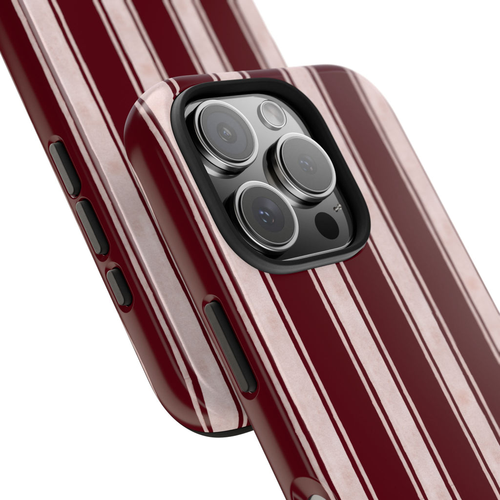 Tailored Line | Burgundy Fine Stripe Phone Case