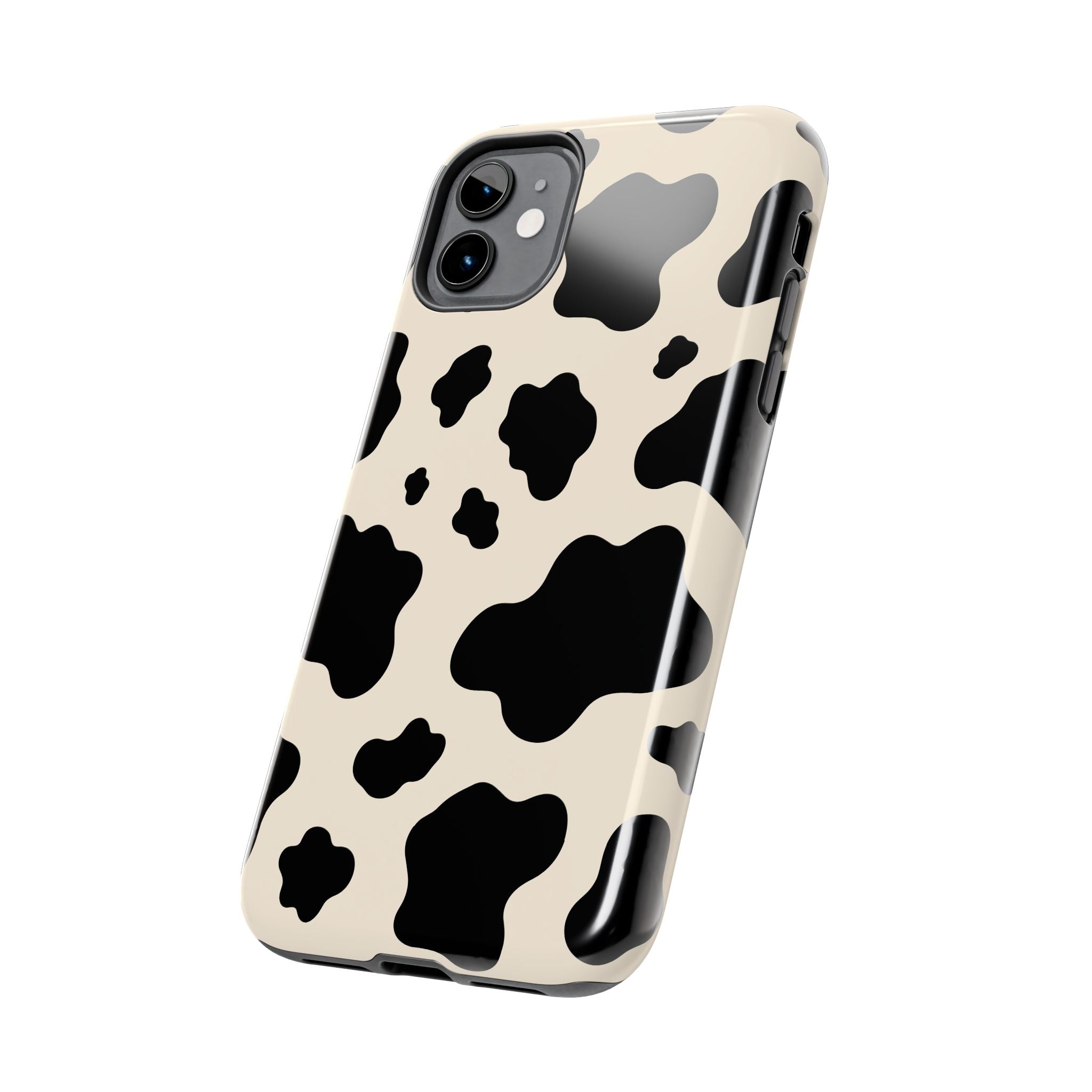Cream Cow | Black & Cream Cow Print Phone Case