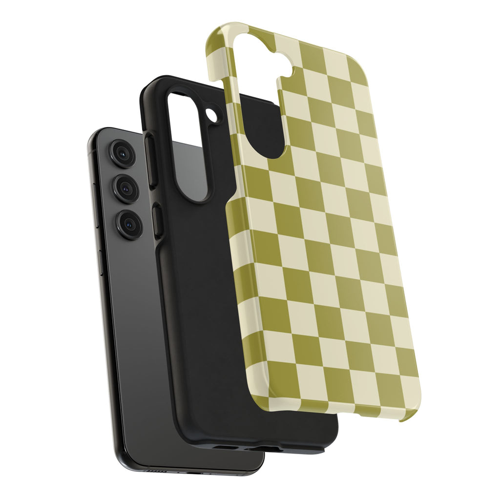 Maroon & Blush Striped Tough Phone Case — Durable Protective iPhone Cover