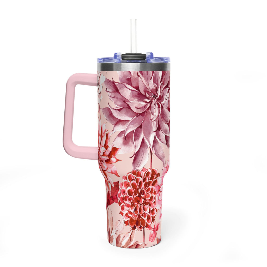 Petal Devotion | Blush Dahlia Floral Tumbler