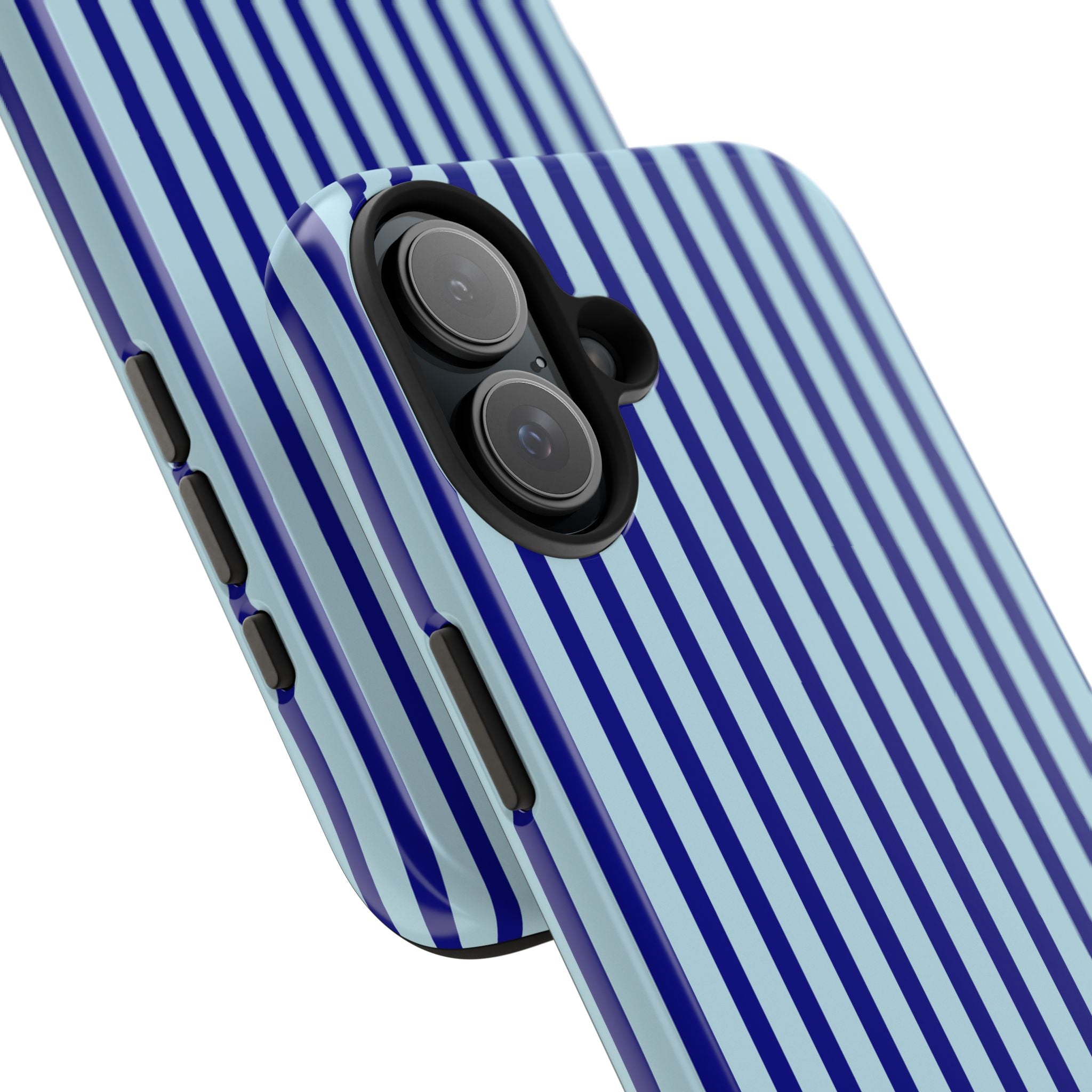 Maroon & Blush Striped Tough Phone Case — Durable Protective iPhone Cover