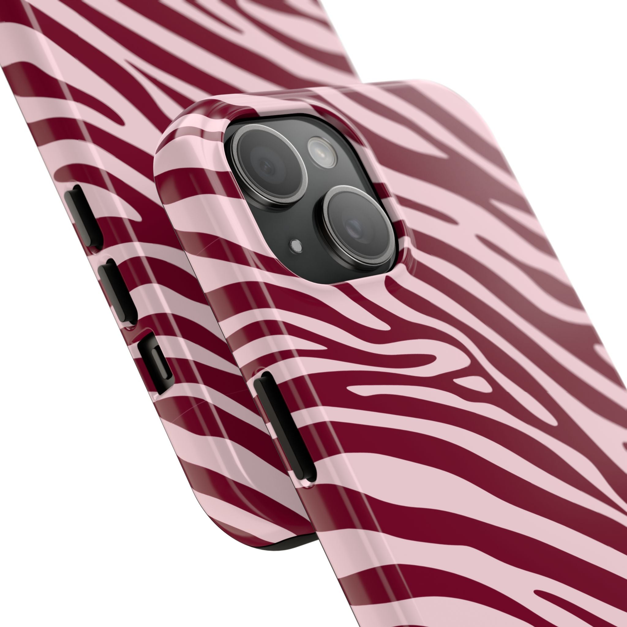 Velvet Zebra | Burgundy Zebra Print Tough Phone Case