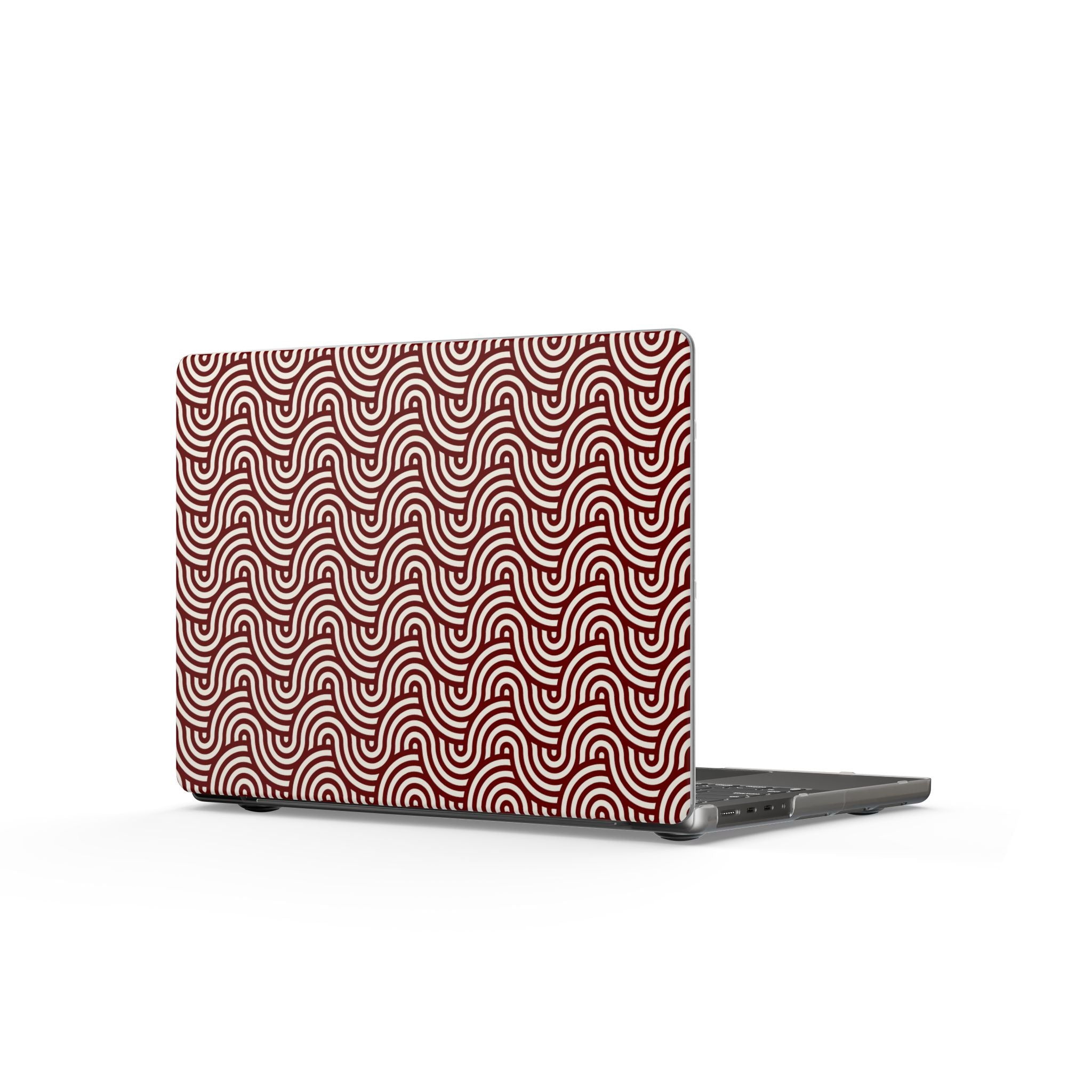 Velvet Wave | Burgundy Arch Pattern Laptop Sleeve