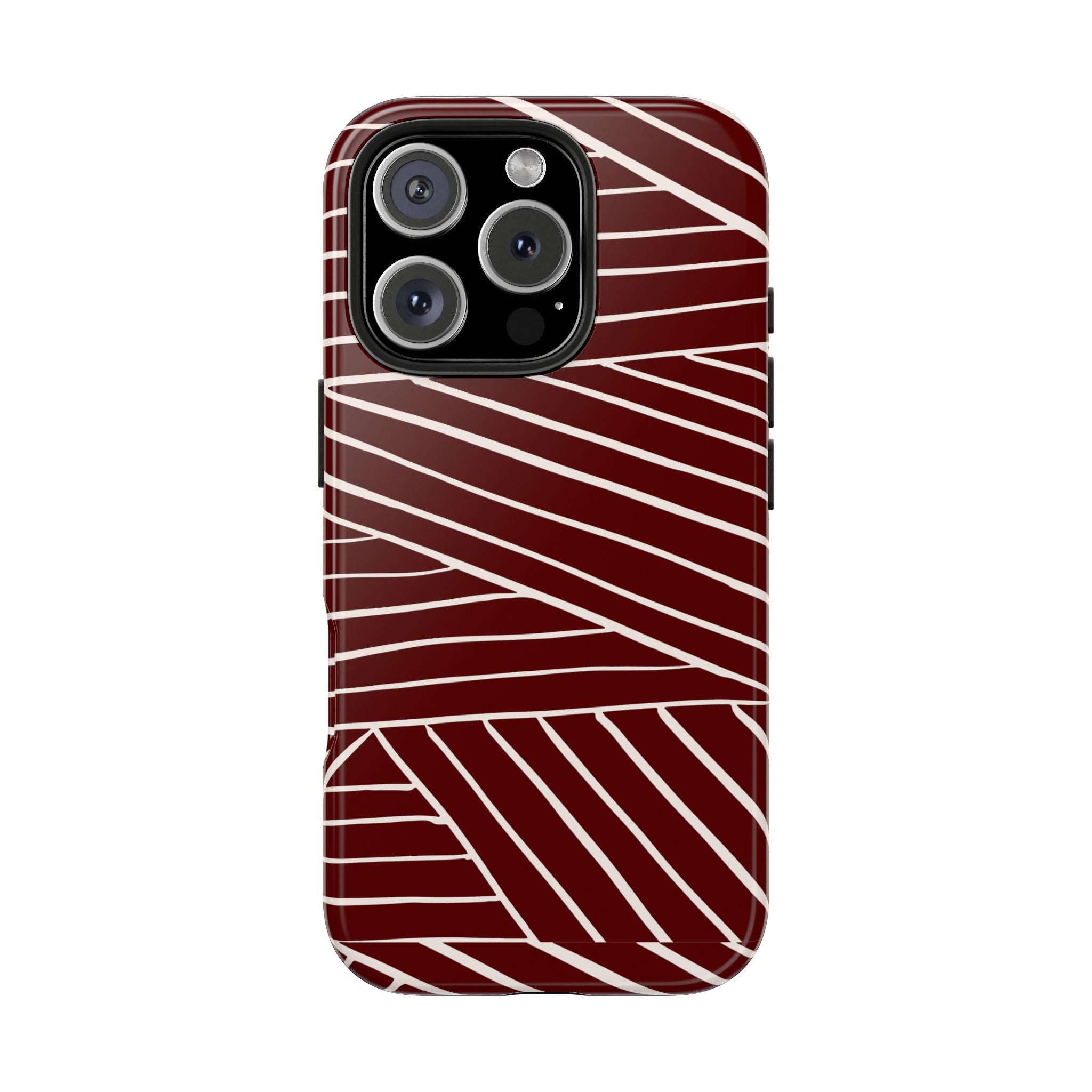 Crimson Form | Burgundy Abstract Stripe Phone Case