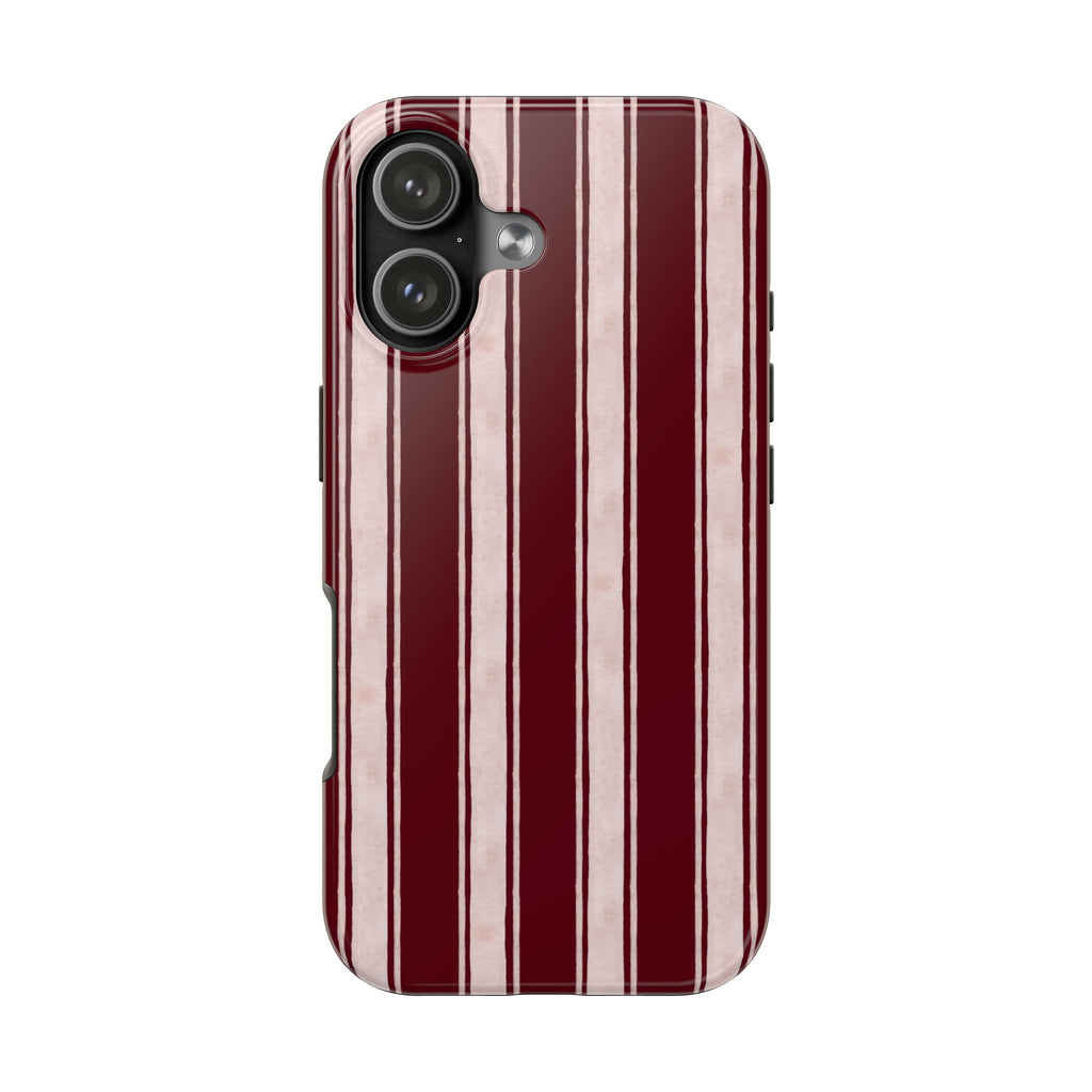 Tailored Line | Burgundy Fine Stripe Phone Case