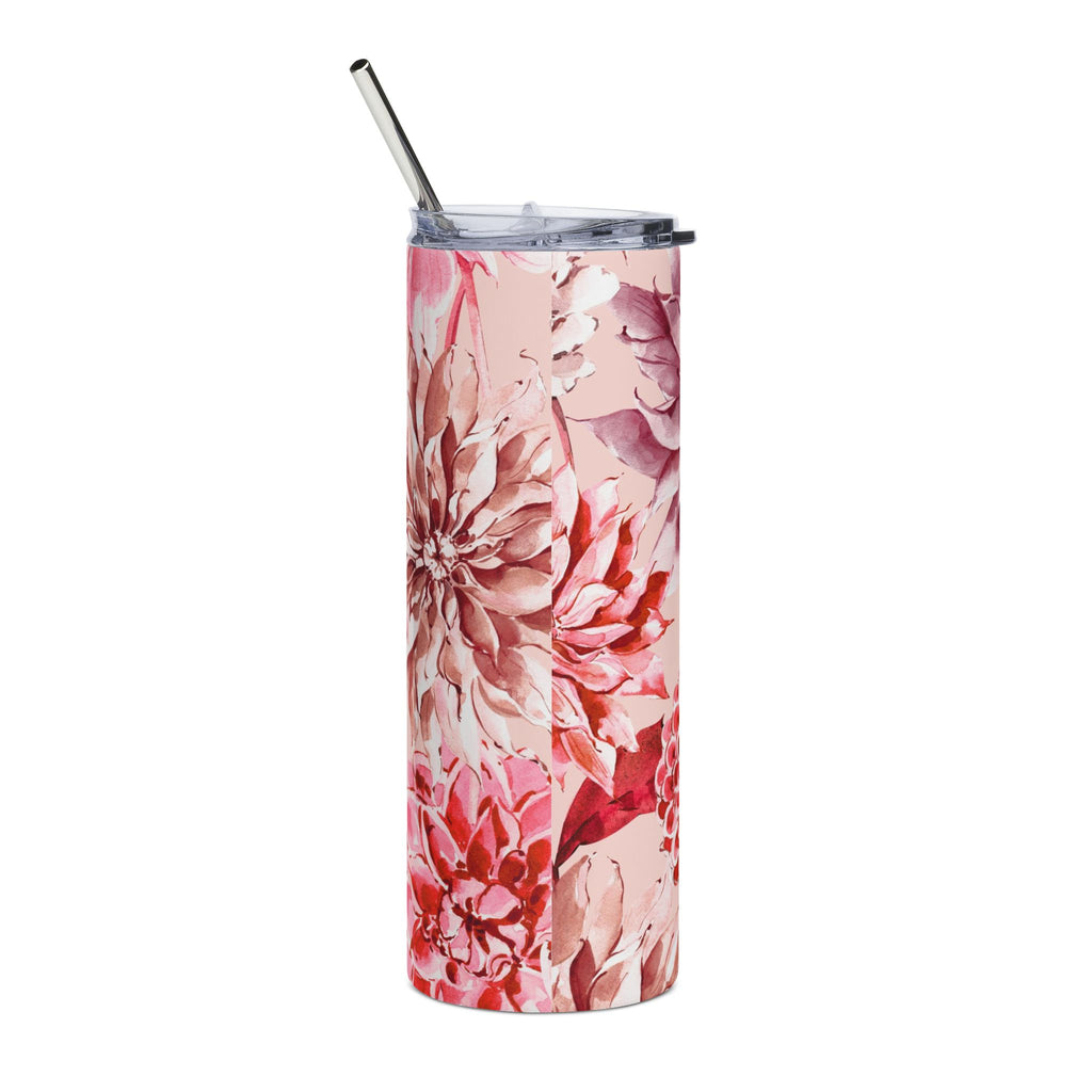 Petal Devotion | Blush Dahlia Floral Tumbler