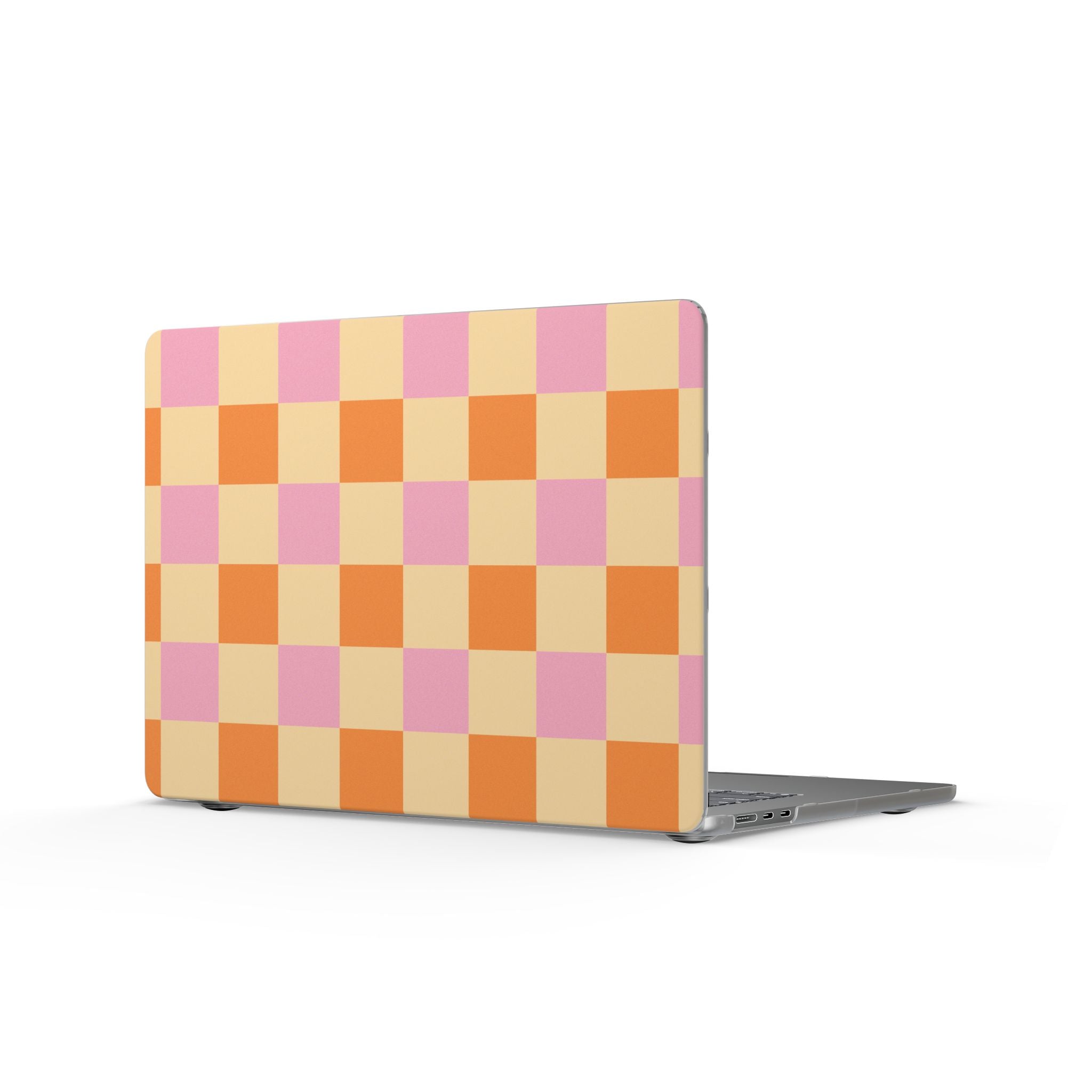Sunwash Check | Peach, Pink & Orange Grid Laptop Sleeve
