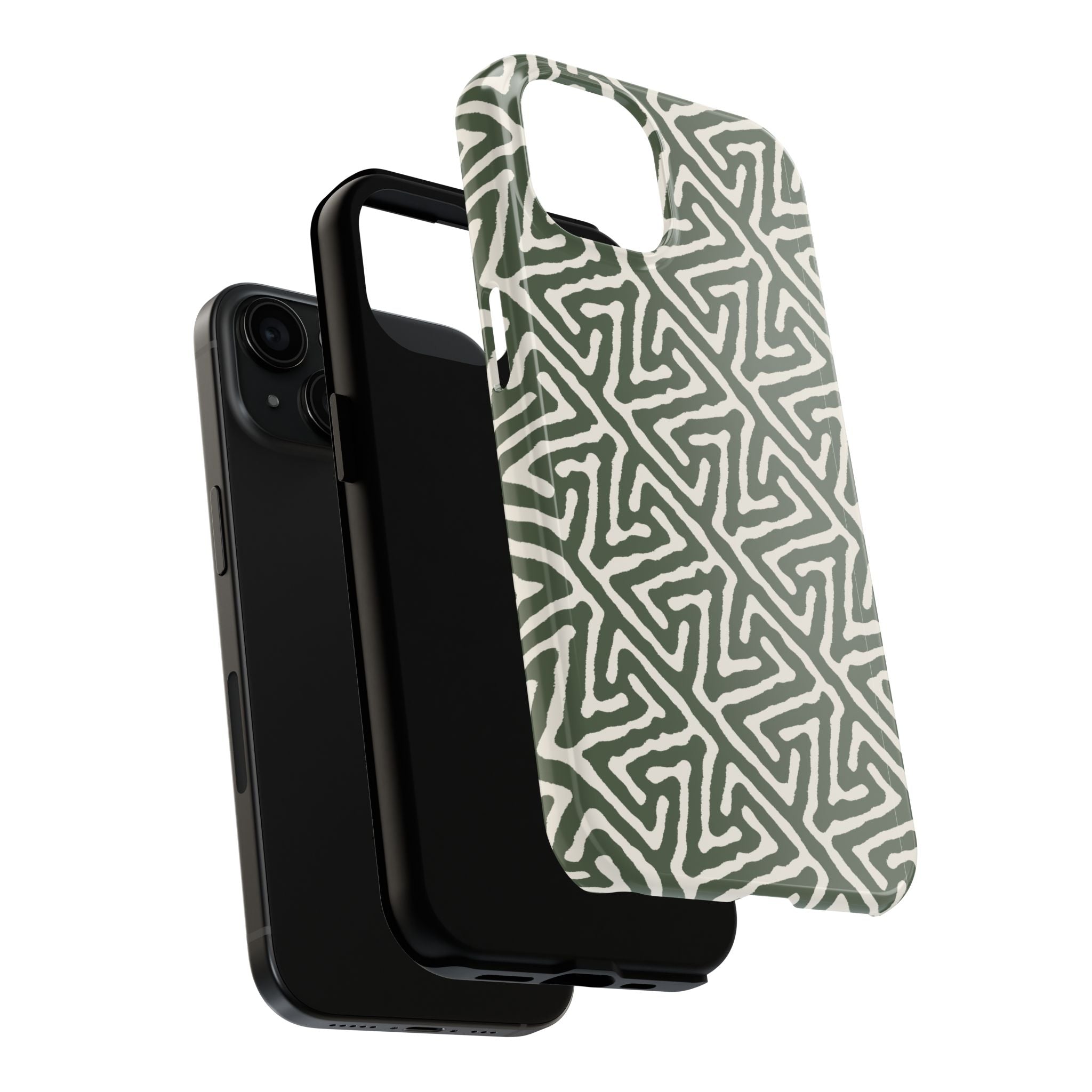 Olive Maze | Sage Geometric Line Phone Case