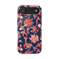 Maroon & Blush Striped Tough Phone Case — Durable Protective iPhone Cover