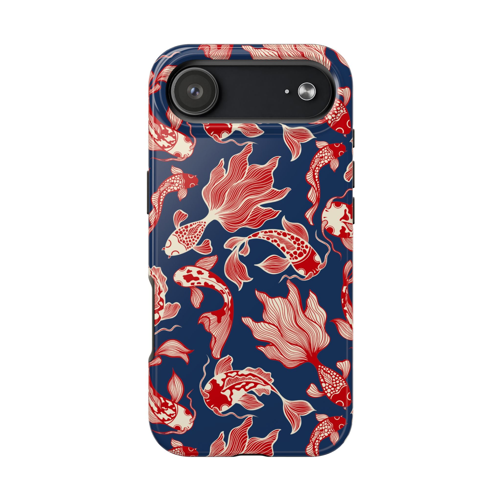 Maroon & Blush Striped Tough Phone Case — Durable Protective iPhone Cover