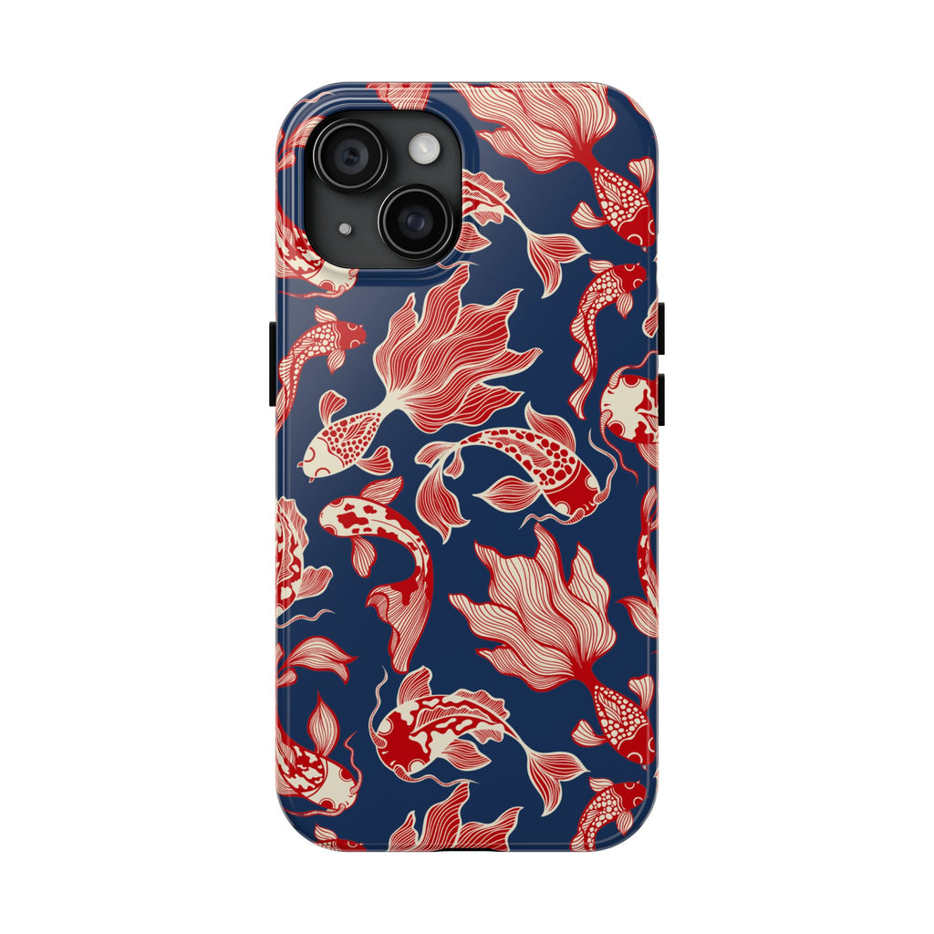 Maroon & Blush Striped Tough Phone Case — Durable Protective iPhone Cover