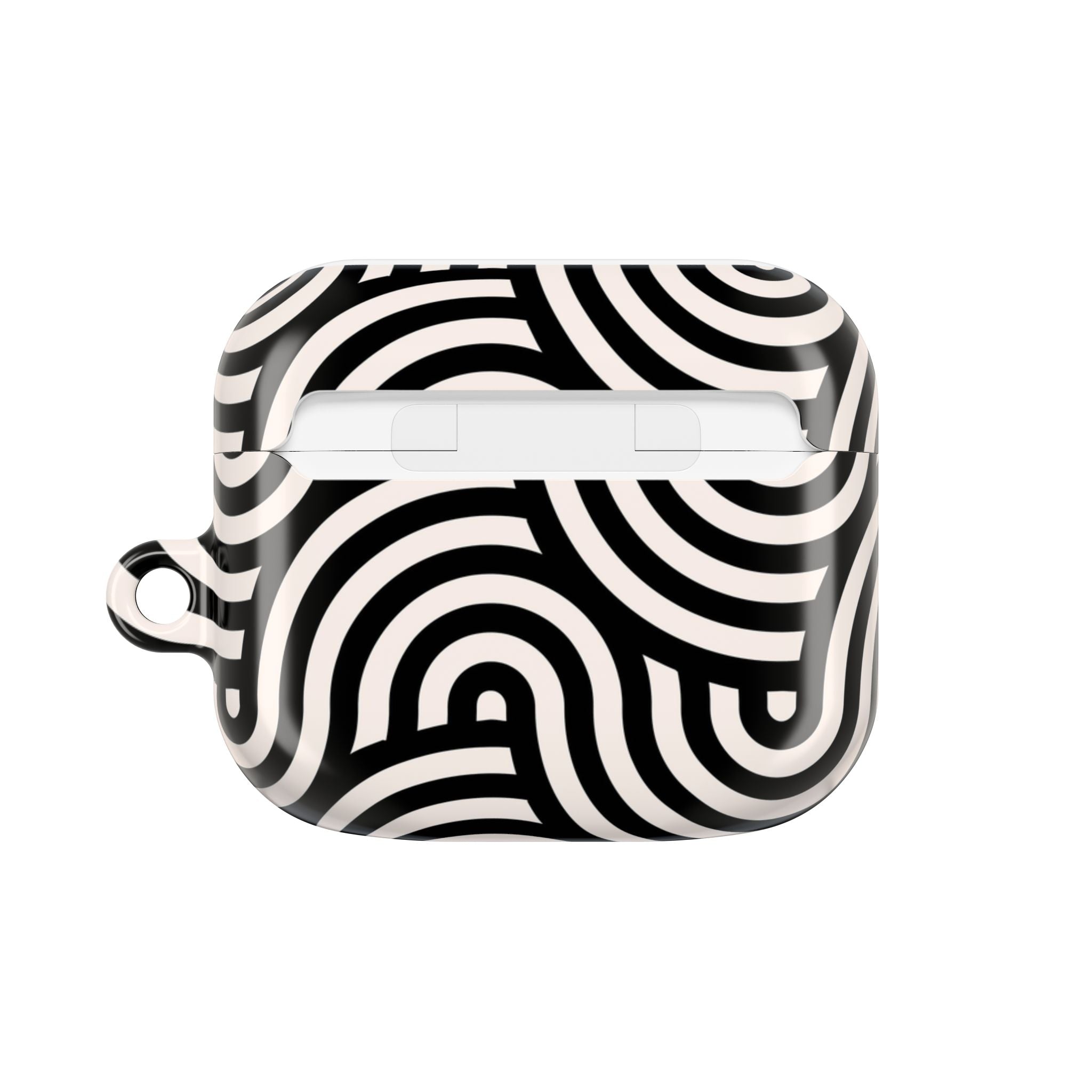 Noir Wave | Black & Cream Retro Curve AirPods Case